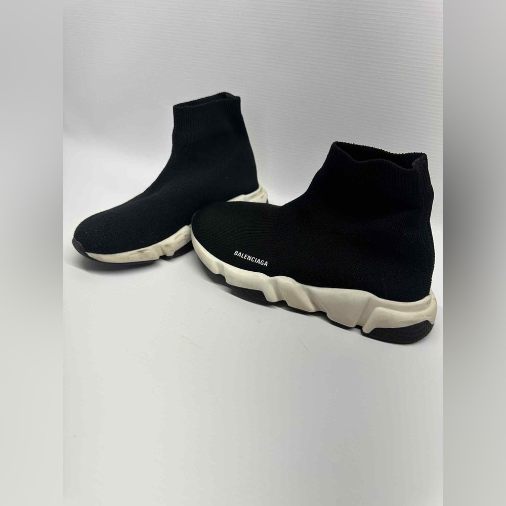 Balenciaga Black Knit High-Top Sneakers kids 12-12.5